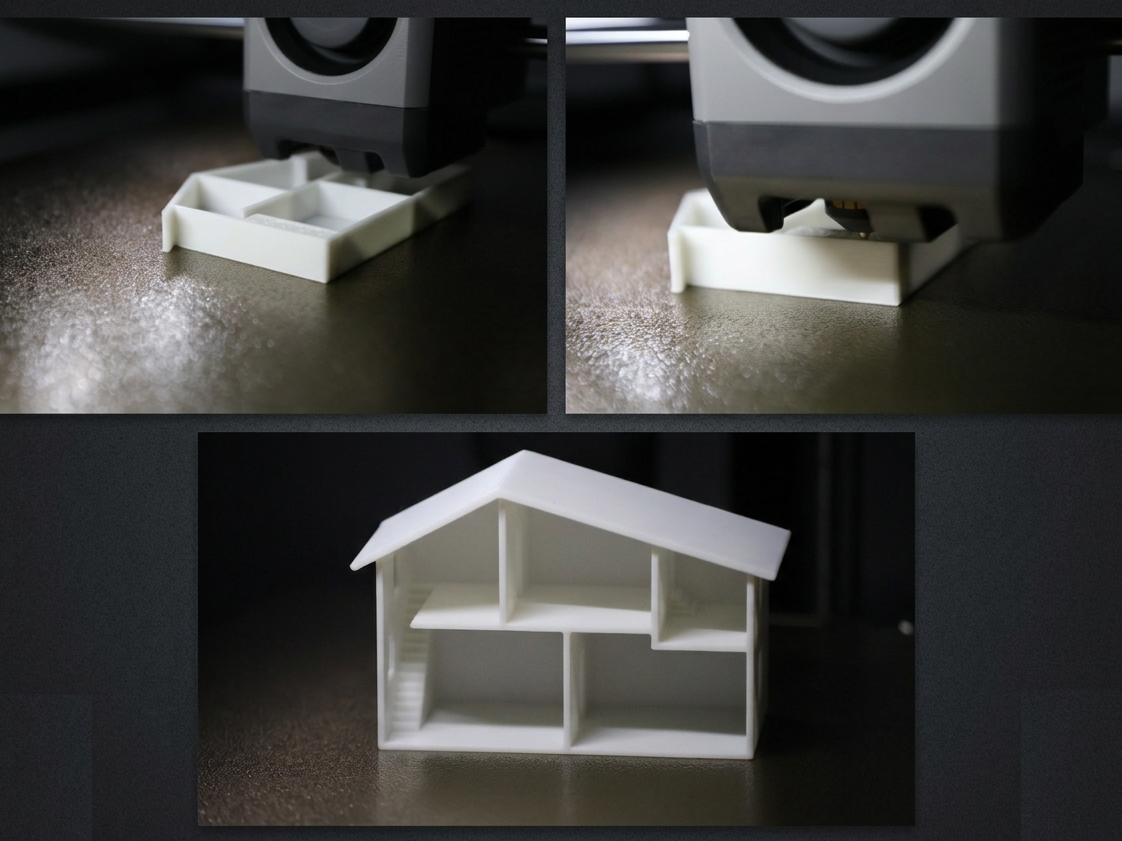 Stampa 3D di una casa in costruzione